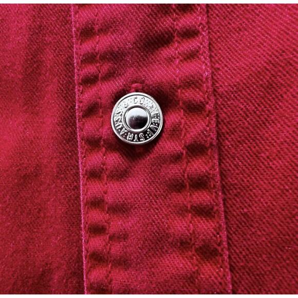 Levi’s vintage red Button Down Shirt size XL loose fit Heavy Weight - Picture 9 of 9